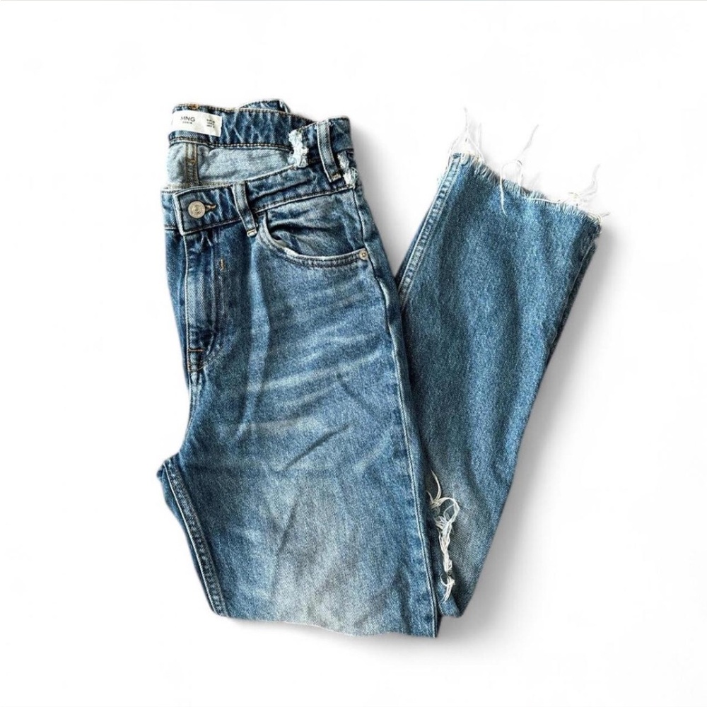 🦋MANGO MNG Denim with Waist Cut Out Size US 4 Good Condition🦋